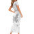 Lung Cancer Awareness Short Sleeve Bodycon Dress Never Give Up Polynesian Style LT05 - Polynesian Pride