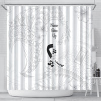 Lung Cancer Awareness Shower Curtain Never Give Up Polynesian Style LT05 - Polynesian Pride