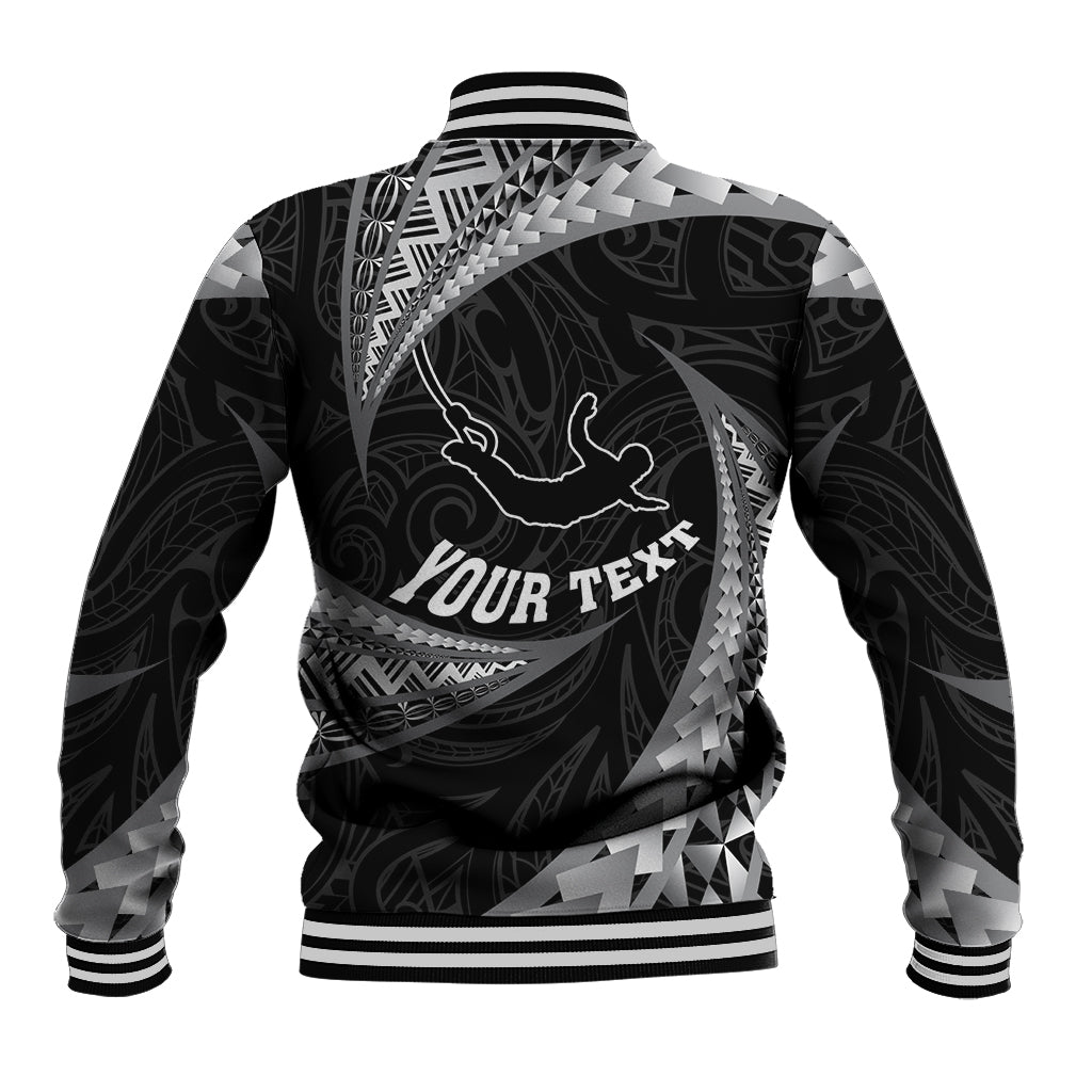 Personalised New Zealand Bungy Jumping Baseball Jacket Maori Pattern LT05 - Polynesian Pride