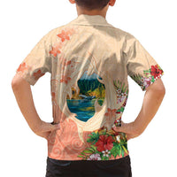 Hawaii Kauai Na Pali Coast Landscape Family Matching Off Shoulder Maxi Dress and Hawaiian Shirt LT05 - Polynesian Pride