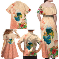 Hawaii Kauai Na Pali Coast Landscape Family Matching Off Shoulder Maxi Dress and Hawaiian Shirt LT05 - Polynesian Pride
