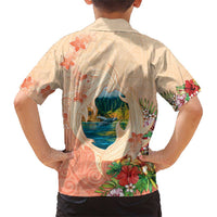 Hawaii Kauai Na Pali Coast Landscape Family Matching Short Sleeve Bodycon Dress and Hawaiian Shirt LT05 - Polynesian Pride
