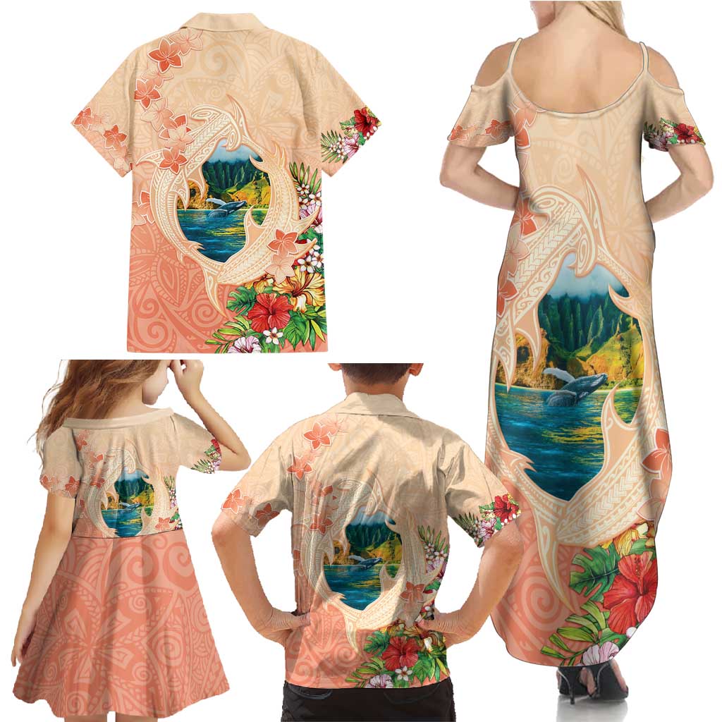 Hawaii Kauai Na Pali Coast Landscape Family Matching Summer Maxi Dress and Hawaiian Shirt LT05 - Polynesian Pride