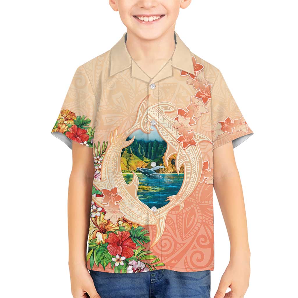 Hawaii Kauai Na Pali Coast Landscape Family Matching Summer Maxi Dress and Hawaiian Shirt LT05 Son's Shirt Peach - Polynesian Pride