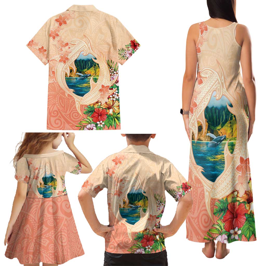 Hawaii Kauai Na Pali Coast Landscape Family Matching Tank Maxi Dress and Hawaiian Shirt LT05 - Polynesian Pride