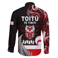 Aotearoa Toitu He Whakaputanga Family Matching Off Shoulder Short Dress and Hawaiian Shirt Toitu Te Tiriti O Waitangi LT05 - Polynesian Pride