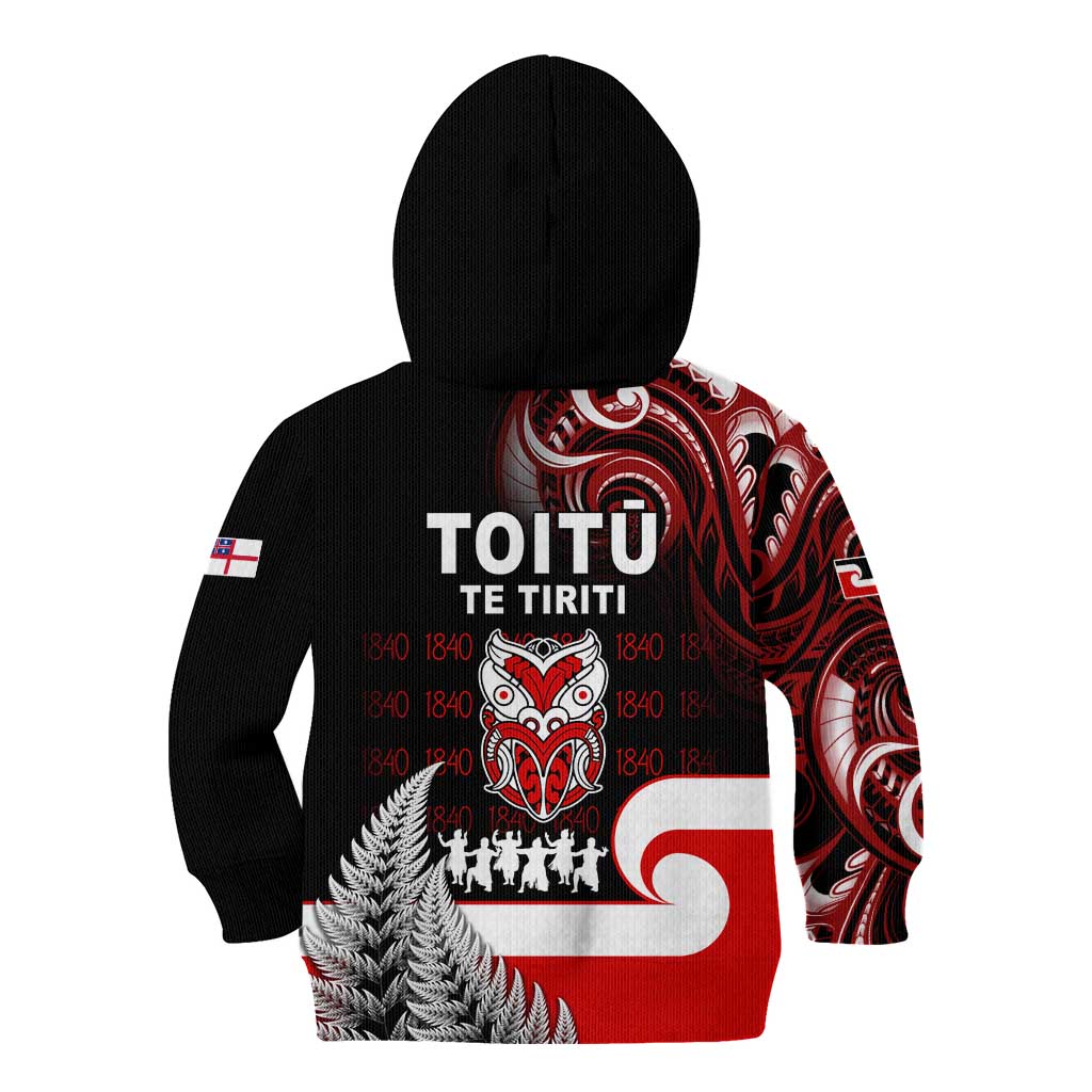Aotearoa Toitu He Whakaputanga Kid Hoodie Toitu Te Tiriti O Waitangi LT05 - Polynesian Pride