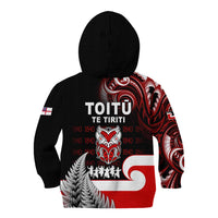 Aotearoa Toitu He Whakaputanga Kid Hoodie Toitu Te Tiriti O Waitangi LT05 - Polynesian Pride
