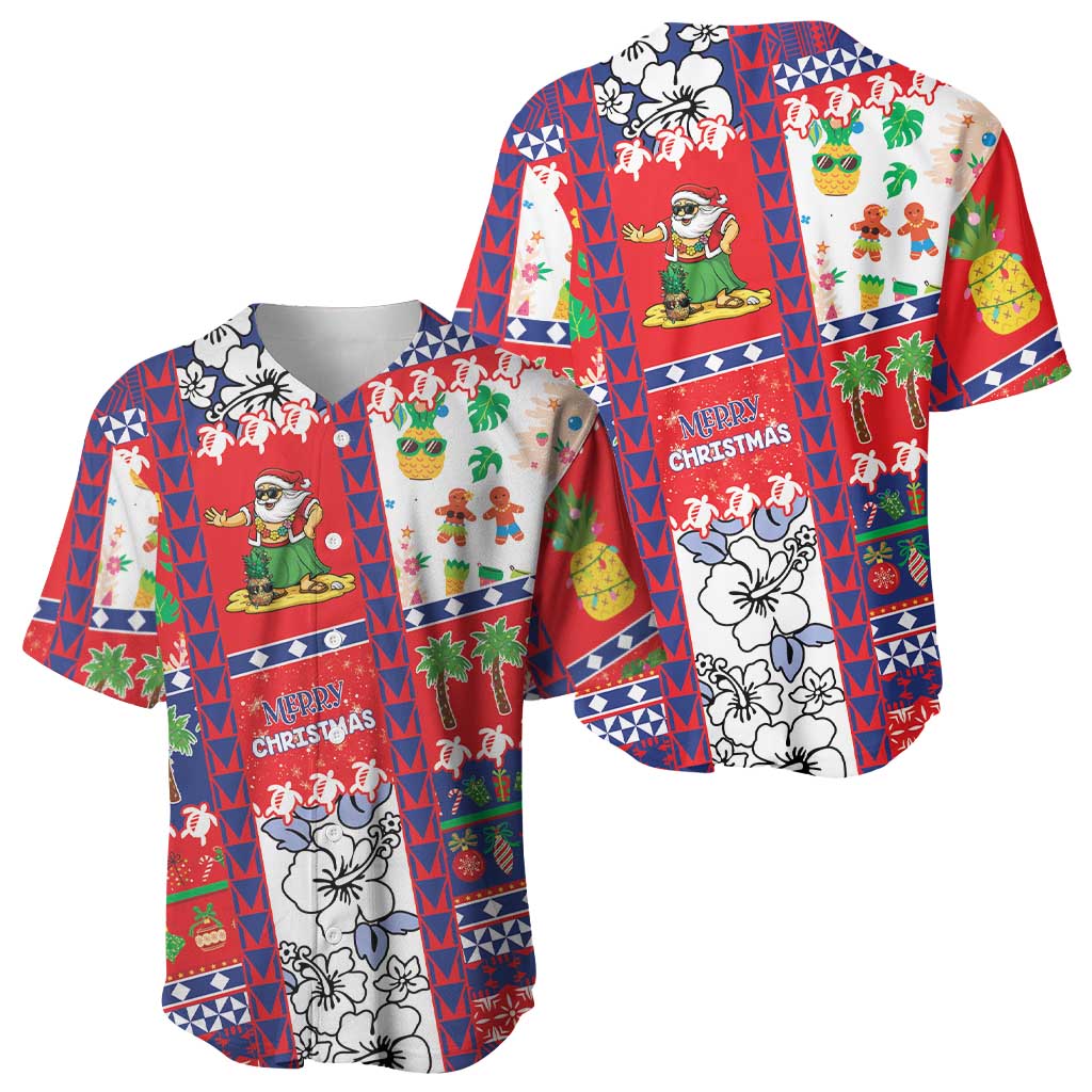 Wallis And Futuna Christmas Baseball Jersey Festive Beach Vibes - Polynesian Pride