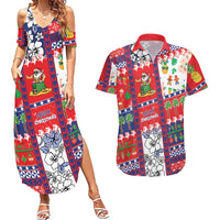 Wallis And Futuna Christmas Couples Matching Summer Maxi Dress and Hawaiian Shirt Festive Beach Vibes - Polynesian Pride