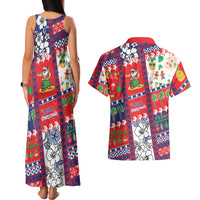 Wallis And Futuna Christmas Couples Matching Tank Maxi Dress and Hawaiian Shirt Festive Beach Vibes - Polynesian Pride