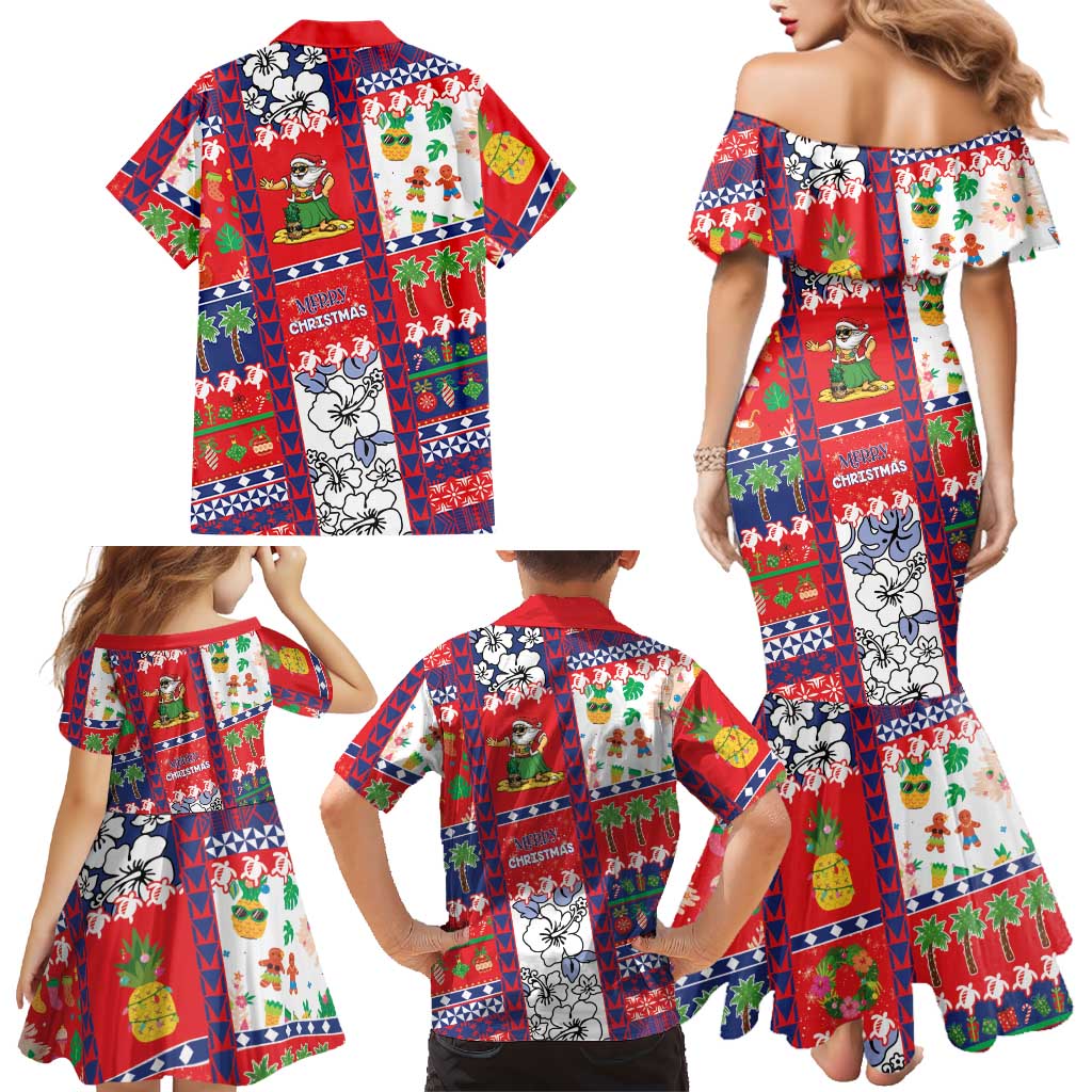 Wallis And Futuna Christmas Family Matching Mermaid Dress and Hawaiian Shirt Festive Beach Vibes LT05 - Polynesian Pride