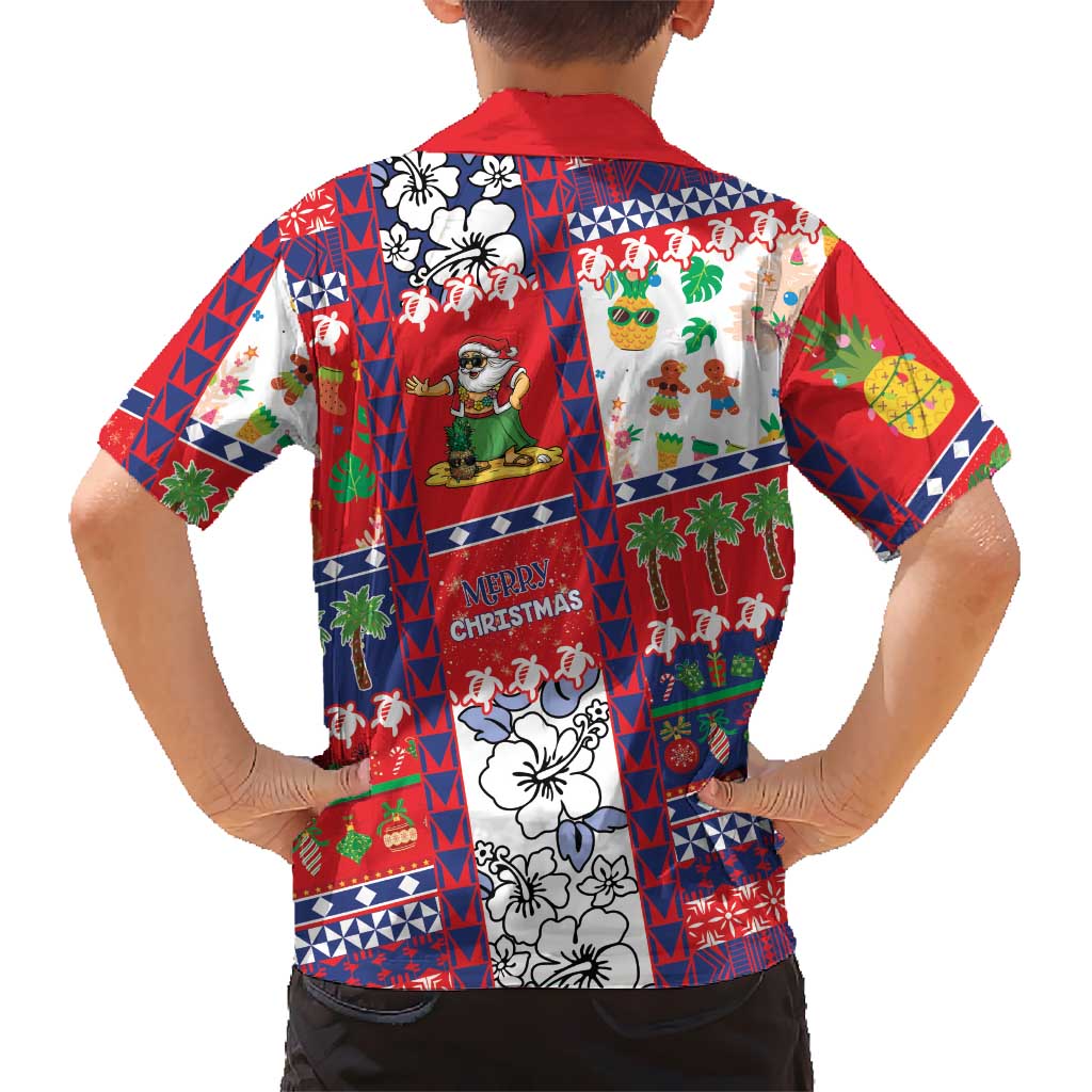 Wallis And Futuna Christmas Family Matching Off The Shoulder Long Sleeve Dress and Hawaiian Shirt Festive Beach Vibes LT05 - Polynesian Pride