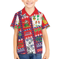 Wallis And Futuna Christmas Family Matching Off Shoulder Maxi Dress and Hawaiian Shirt Festive Beach Vibes LT05 Son's Shirt Red - Polynesian Pride