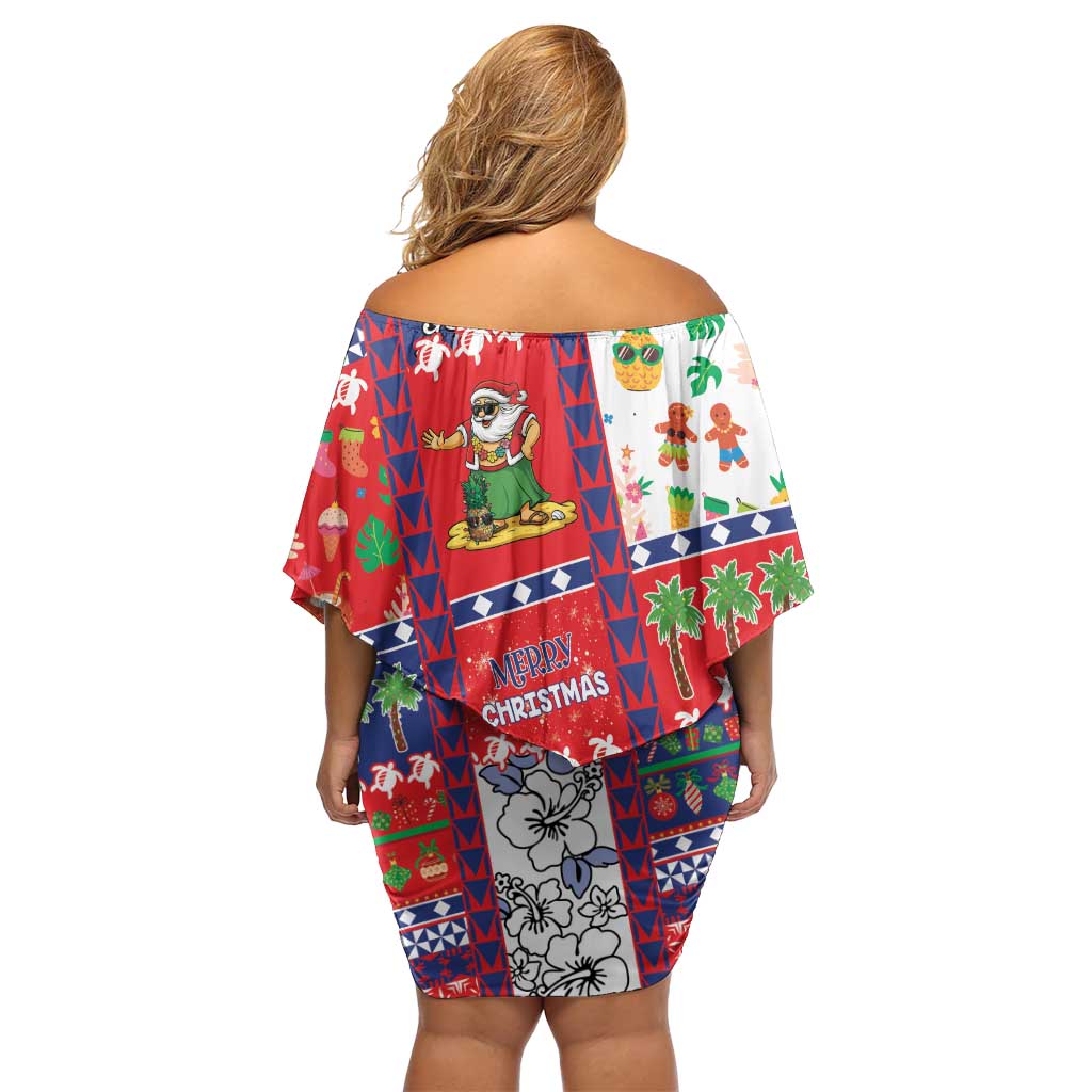 Wallis And Futuna Christmas Family Matching Off Shoulder Short Dress and Hawaiian Shirt Festive Beach Vibes LT05 - Polynesian Pride