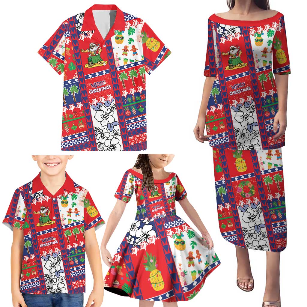 Wallis And Futuna Christmas Family Matching Puletasi and Hawaiian Shirt Festive Beach Vibes LT05 - Polynesian Pride