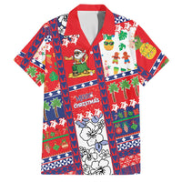 Wallis And Futuna Christmas Family Matching Short Sleeve Bodycon Dress and Hawaiian Shirt Festive Beach Vibes LT05 Dad's Shirt - Short Sleeve Red - Polynesian Pride