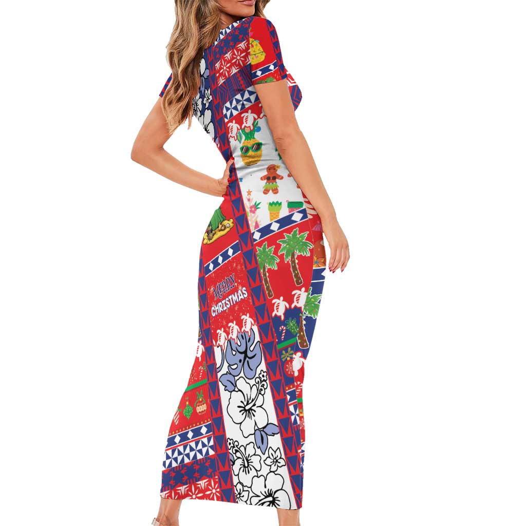 Wallis And Futuna Christmas Family Matching Short Sleeve Bodycon Dress and Hawaiian Shirt Festive Beach Vibes LT05 - Polynesian Pride