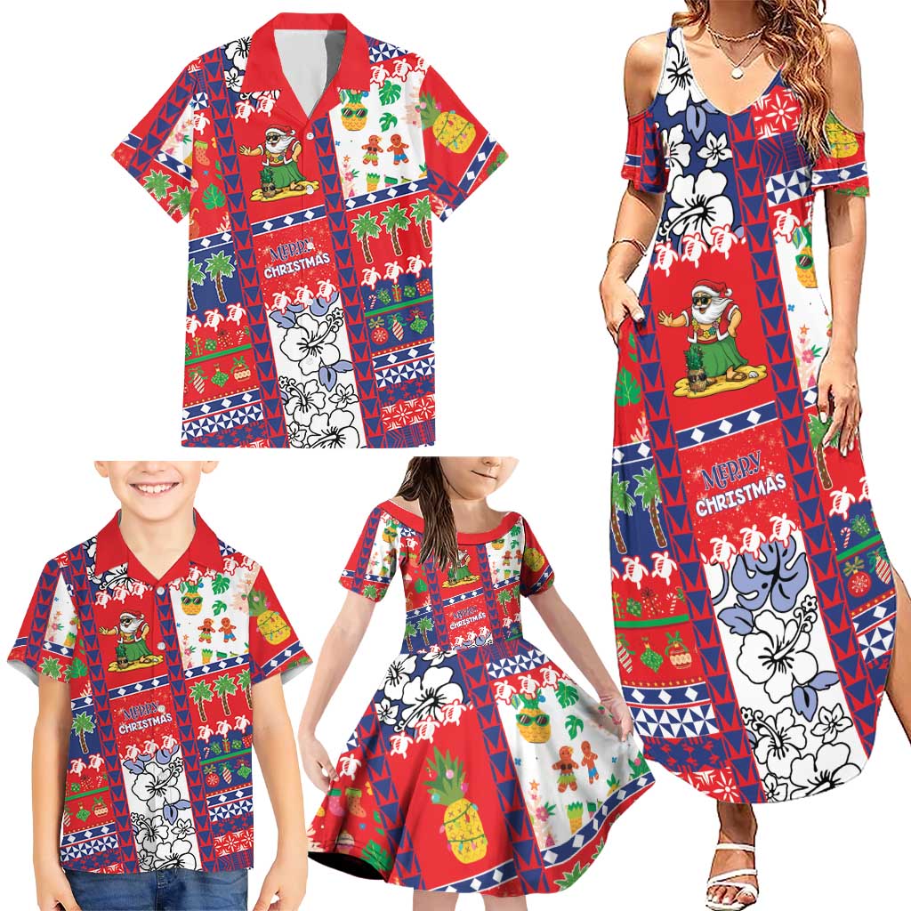 Wallis And Futuna Christmas Family Matching Summer Maxi Dress and Hawaiian Shirt Festive Beach Vibes LT05 - Polynesian Pride