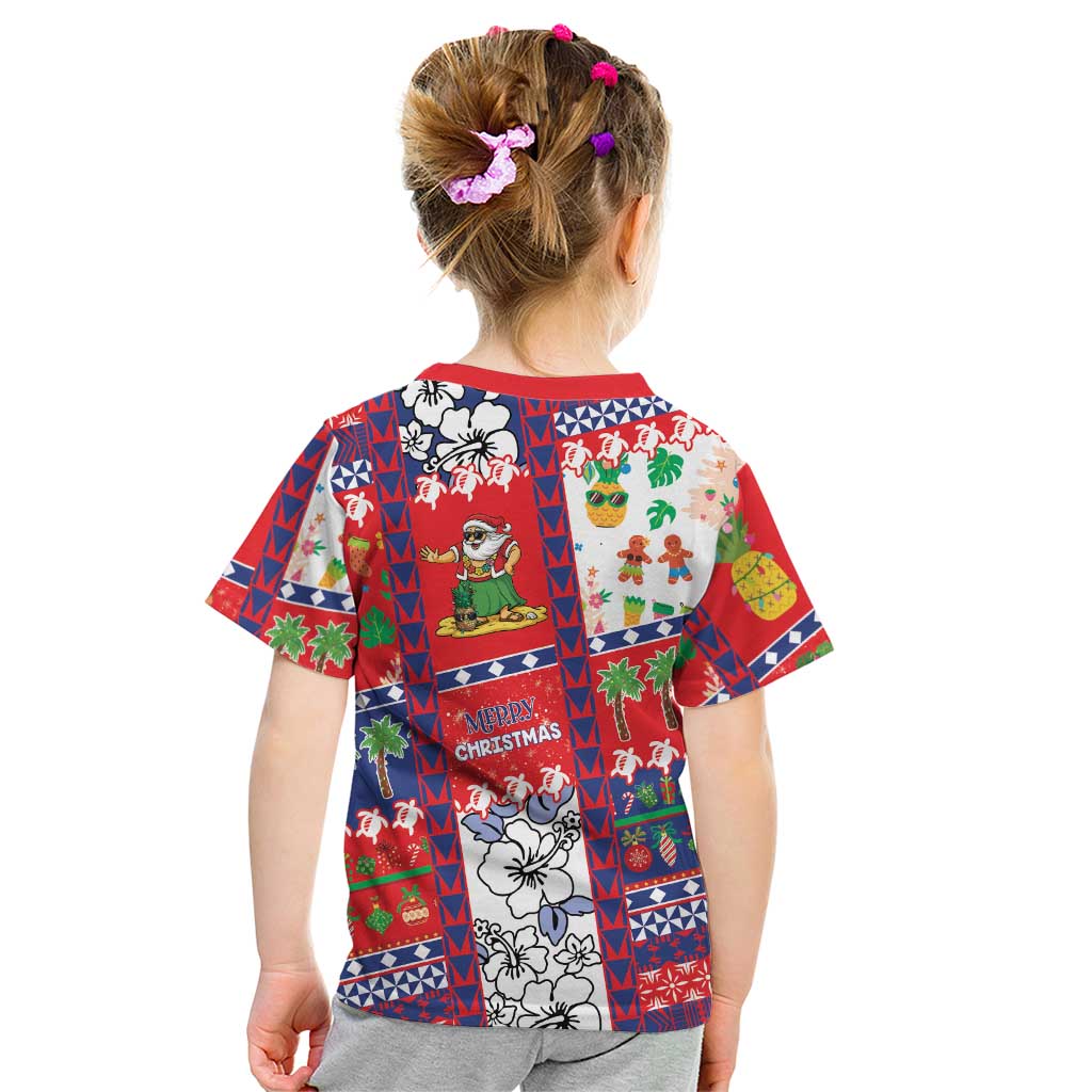 Wallis And Futuna Christmas Kid T Shirt Festive Beach Vibes - Polynesian Pride