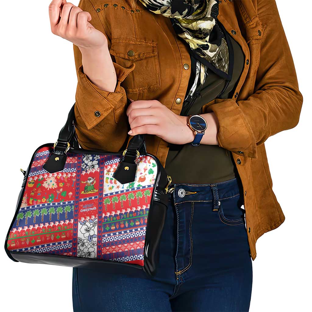 Wallis And Futuna Christmas Shoulder Handbag Festive Beach Vibes - Polynesian Pride