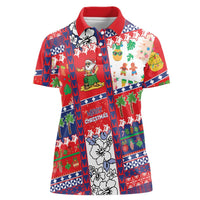 Wallis And Futuna Christmas Women Polo Shirt Festive Beach Vibes - Polynesian Pride