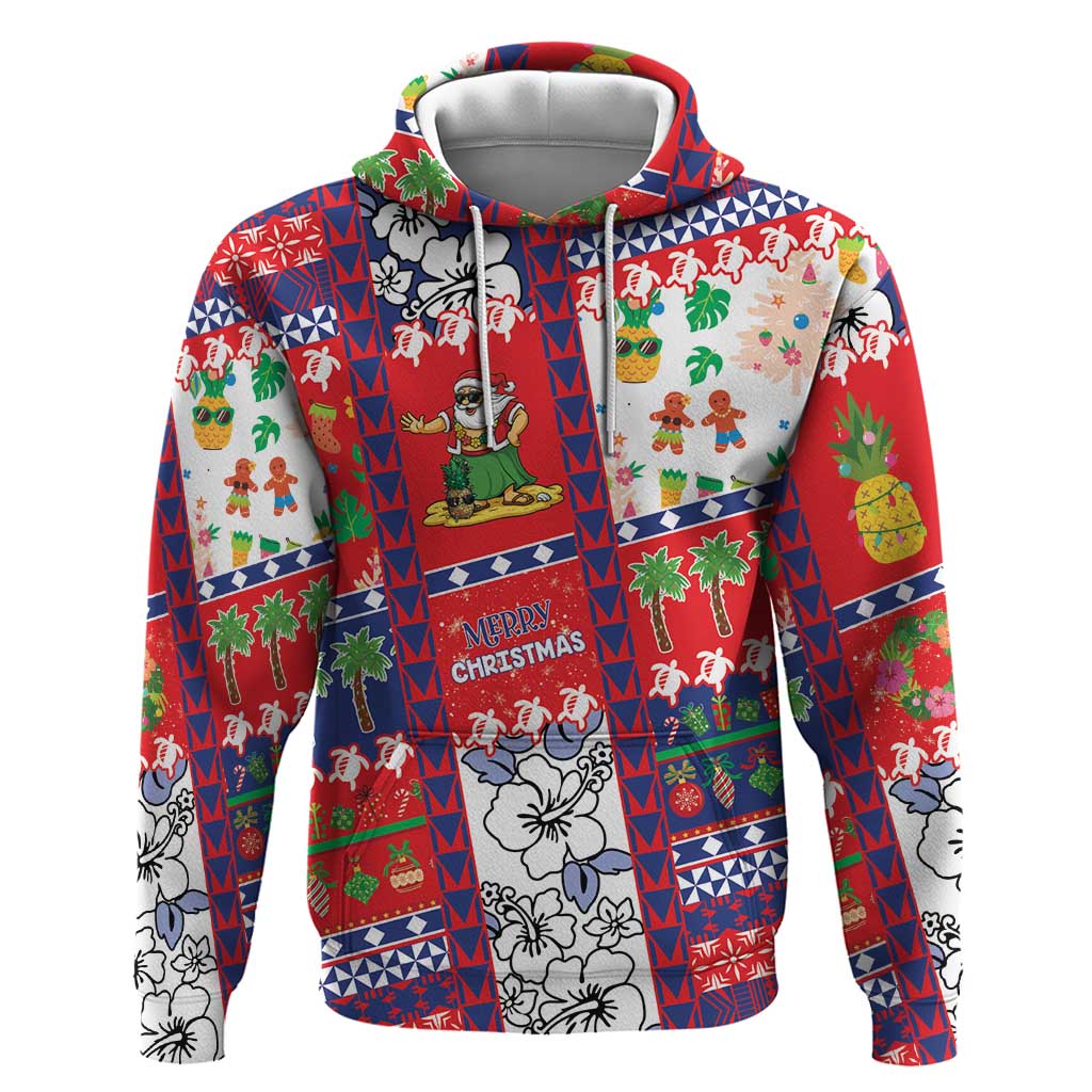 Wallis And Futuna Christmas Zip Hoodie Festive Beach Vibes LT05 Pullover Hoodie Red - Polynesian Pride