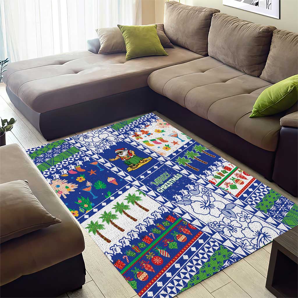 Northern Mariana Islands Christmas Area Rug Festive Beach Vibes - Polynesian Pride