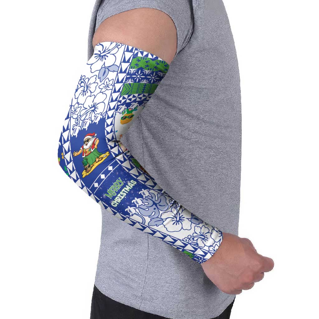 Northern Mariana Islands Christmas Arm Sleeves Festive Beach Vibes - Polynesian Pride