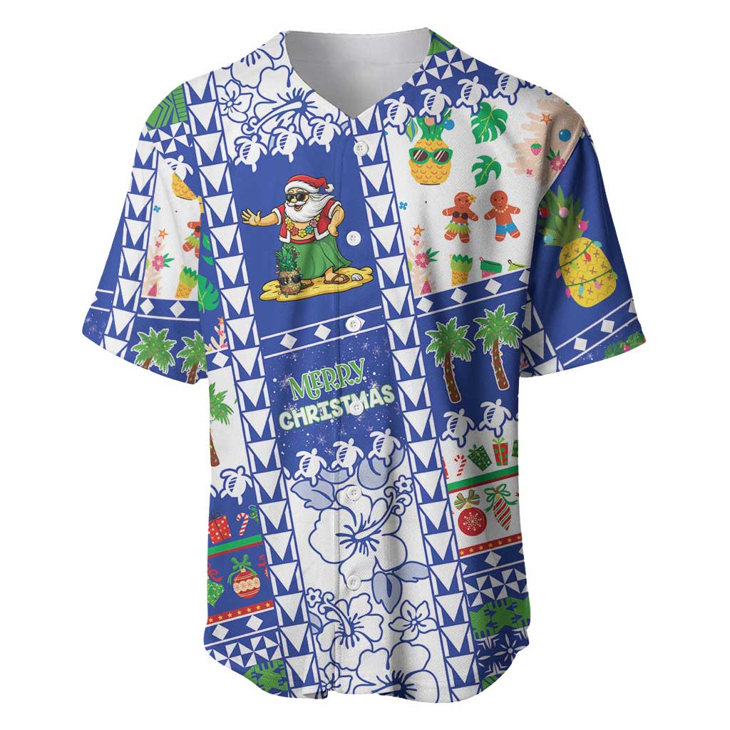 Northern Mariana Islands Christmas Baseball Jersey Festive Beach Vibes - Polynesian Pride