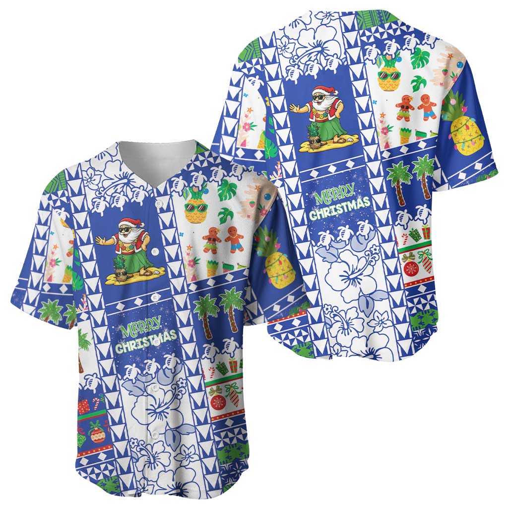 Northern Mariana Islands Christmas Baseball Jersey Festive Beach Vibes - Polynesian Pride
