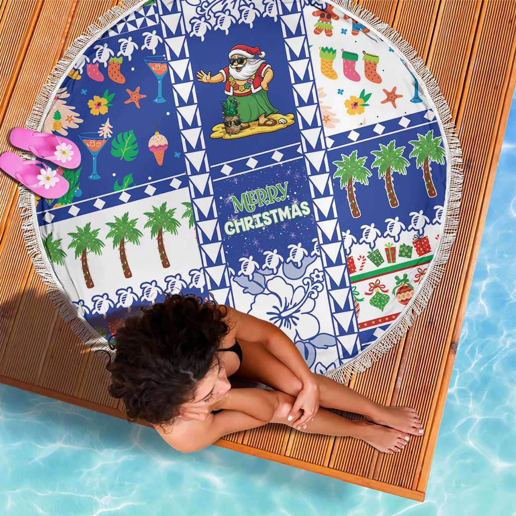 Northern Mariana Islands Christmas Beach Blanket Festive Beach Vibes - Polynesian Pride