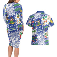 Northern Mariana Islands Christmas Couples Matching Long Sleeve Bodycon Dress and Hawaiian Shirt Festive Beach Vibes LT05 - Polynesian Pride