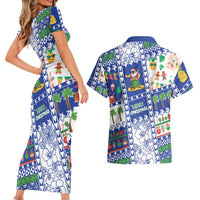 Northern Mariana Islands Christmas Couples Matching Short Sleeve Bodycon Dress and Hawaiian Shirt Festive Beach Vibes LT05 - Polynesian Pride