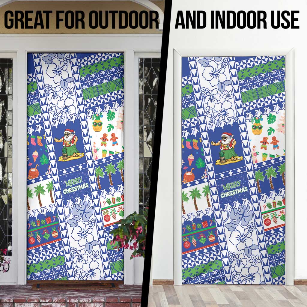 Northern Mariana Islands Christmas Door Cover Festive Beach Vibes - Polynesian Pride