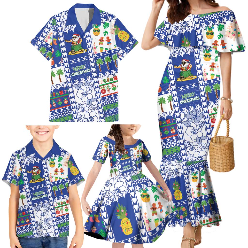 Northern Mariana Islands Christmas Family Matching Mermaid Dress and Hawaiian Shirt Festive Beach Vibes LT05 - Polynesian Pride