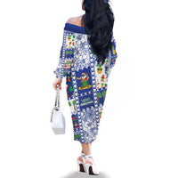 Northern Mariana Islands Christmas Family Matching Off The Shoulder Long Sleeve Dress and Hawaiian Shirt Festive Beach Vibes LT05 - Polynesian Pride