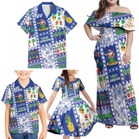 Northern Mariana Islands Christmas Family Matching Off Shoulder Maxi Dress and Hawaiian Shirt Festive Beach Vibes LT05 - Polynesian Pride