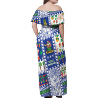 Northern Mariana Islands Christmas Family Matching Off Shoulder Maxi Dress and Hawaiian Shirt Festive Beach Vibes LT05 - Polynesian Pride