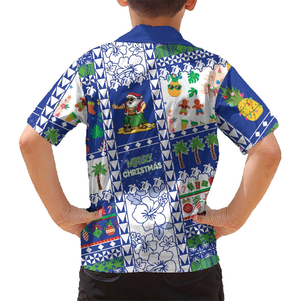 Northern Mariana Islands Christmas Family Matching Puletasi and Hawaiian Shirt Festive Beach Vibes LT05 - Polynesian Pride