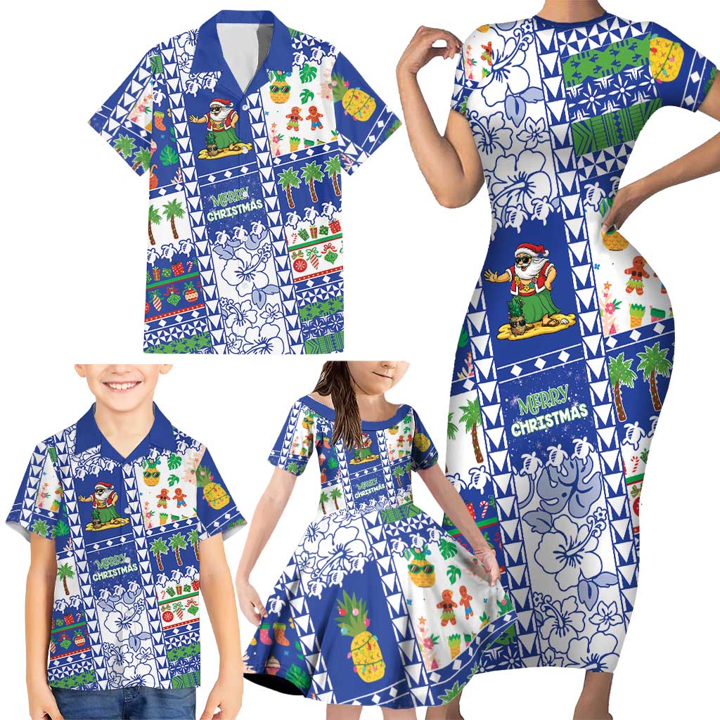 Northern Mariana Islands Christmas Family Matching Short Sleeve Bodycon Dress and Hawaiian Shirt Festive Beach Vibes LT05 - Polynesian Pride