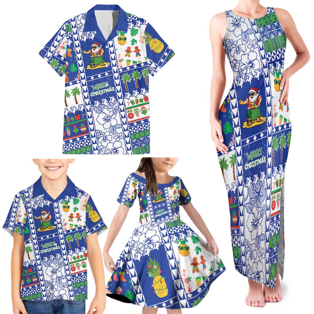 Northern Mariana Islands Christmas Family Matching Tank Maxi Dress and Hawaiian Shirt Festive Beach Vibes LT05 - Polynesian Pride