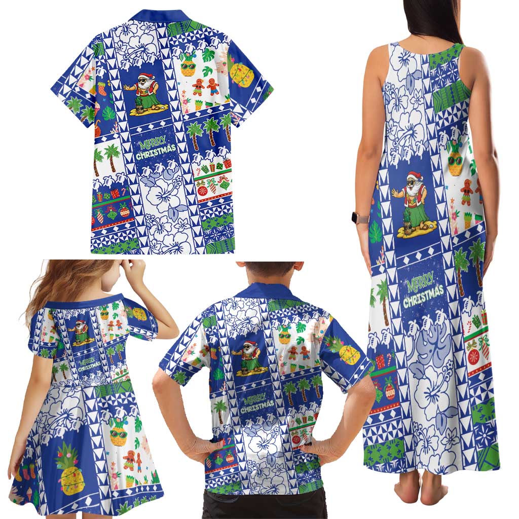 Northern Mariana Islands Christmas Family Matching Tank Maxi Dress and Hawaiian Shirt Festive Beach Vibes LT05 - Polynesian Pride