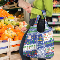 Northern Mariana Islands Christmas Grocery Bag Festive Beach Vibes - Polynesian Pride