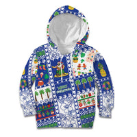 Northern Mariana Islands Christmas Kid Hoodie Festive Beach Vibes LT05 Hoodie Blue - Polynesian Pride