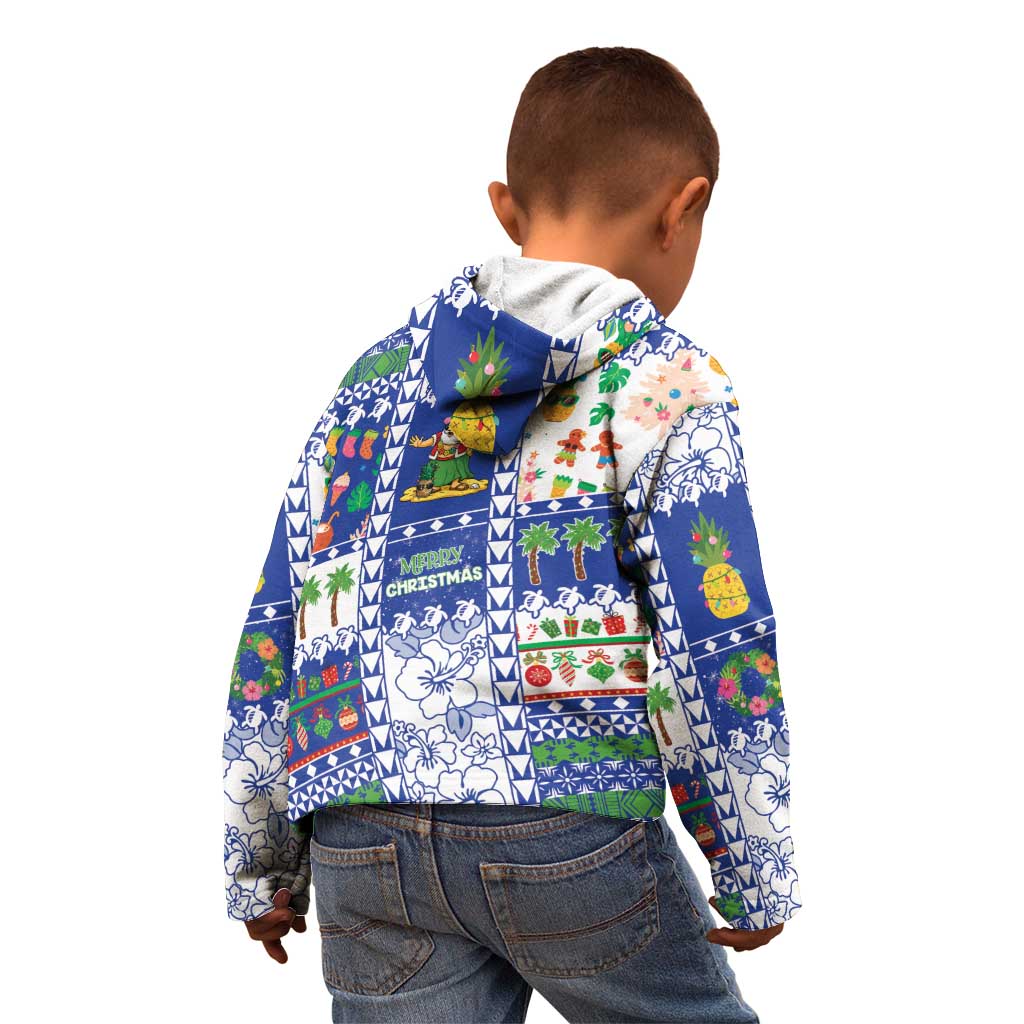 Northern Mariana Islands Christmas Kid Hoodie Festive Beach Vibes LT05 - Polynesian Pride