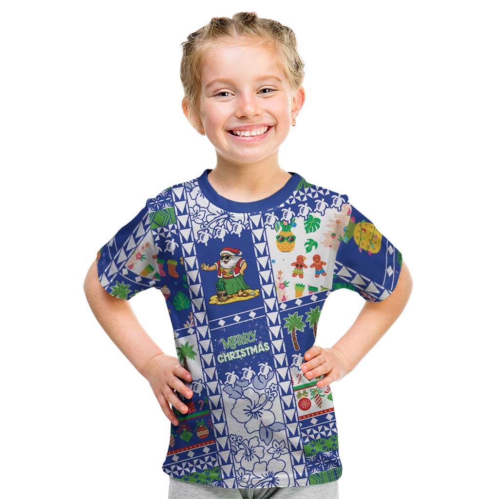Northern Mariana Islands Christmas Kid T Shirt Festive Beach Vibes - Polynesian Pride