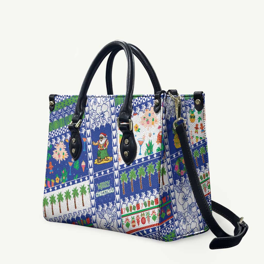 Northern Mariana Islands Christmas Leather Bag Festive Beach Vibes - Polynesian Pride
