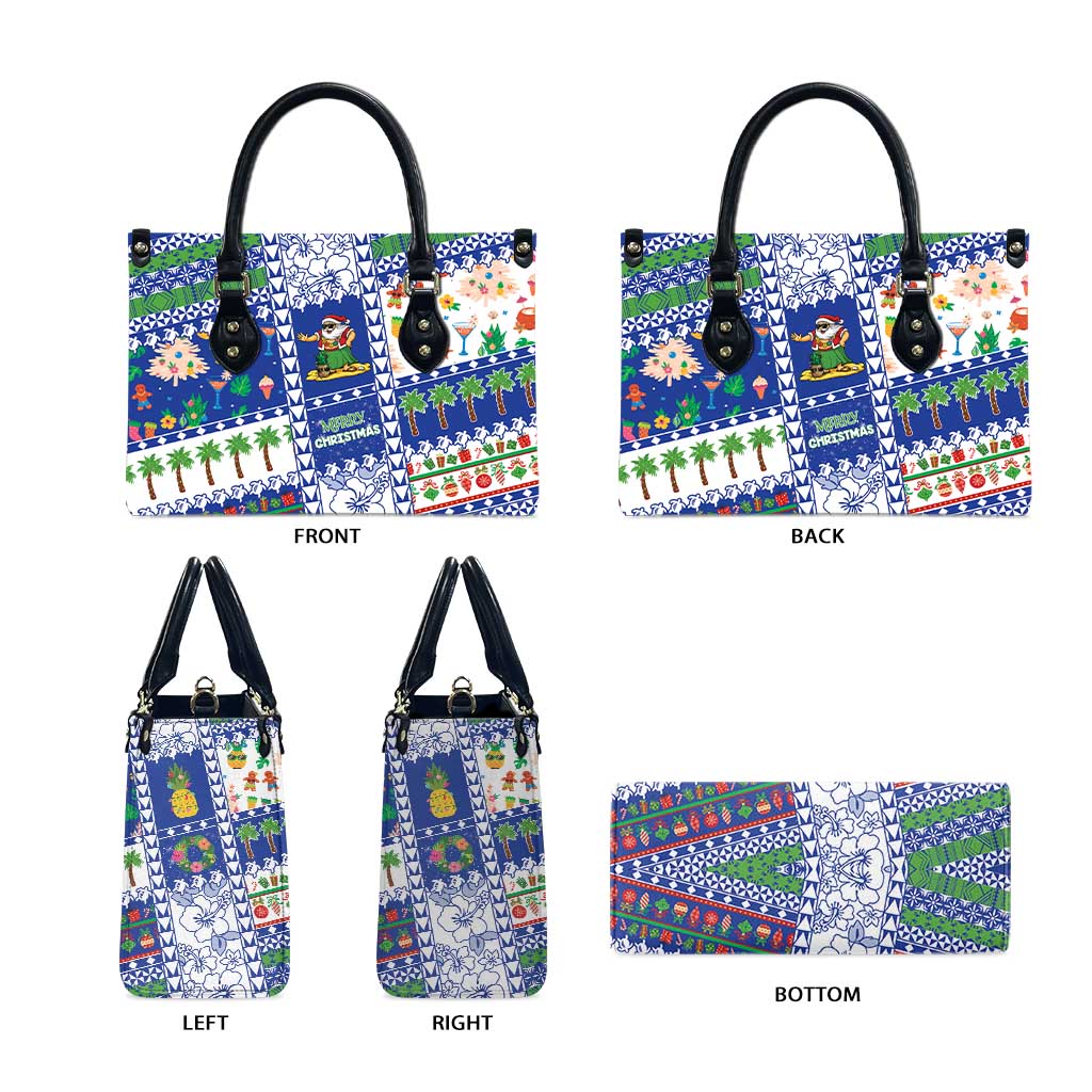 Northern Mariana Islands Christmas Leather Bag Festive Beach Vibes - Polynesian Pride