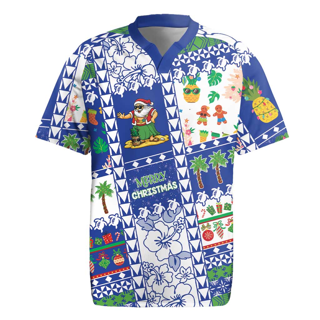 Northern Mariana Islands Christmas Rugby Jersey Festive Beach Vibes - Polynesian Pride